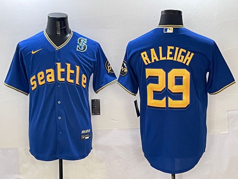 Men Seattle Mariners #29 Raleigh Blue City Edition 2025 Nike MLB Jersey style 6